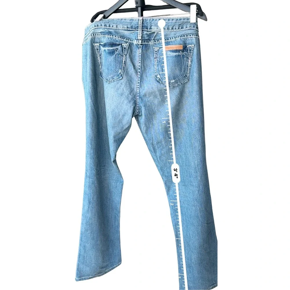 True Religion Men's Bootcut Jeans 32 Made In USA Y2K‎ Vintage Distressed Denim